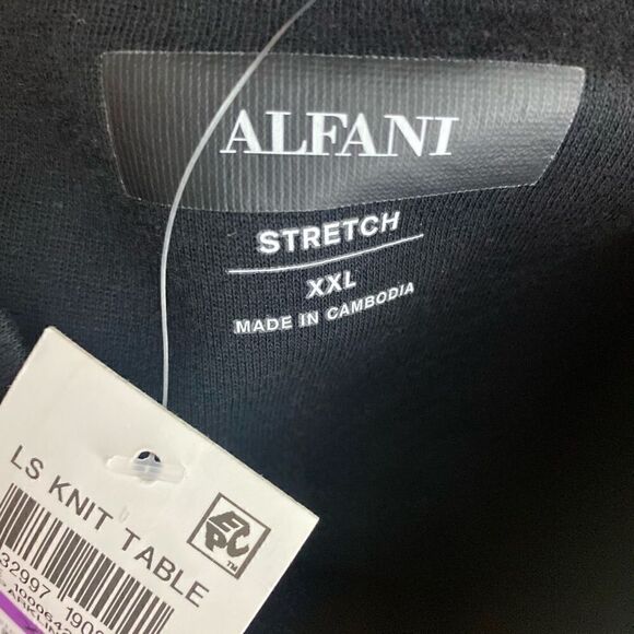 Alfani Black/Gold Quarter Zip Up Sweater - Picture 4 of 6